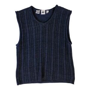 90s dkny classic navy open knit sweater vest